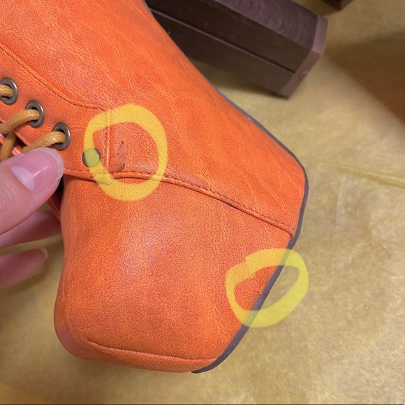 (SOLD) Vintage Lace Up Lita Booties 🧡 - Picture 5 of 5